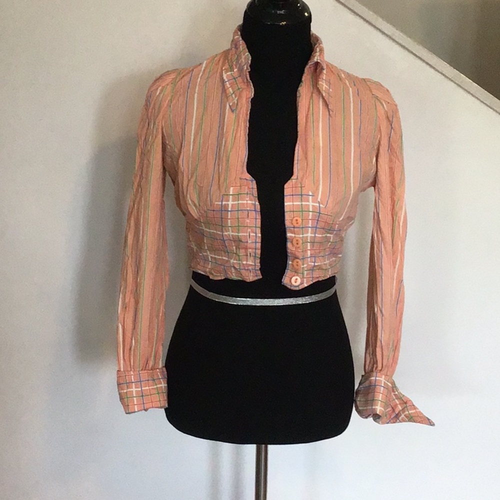 Crop top stripe blouse